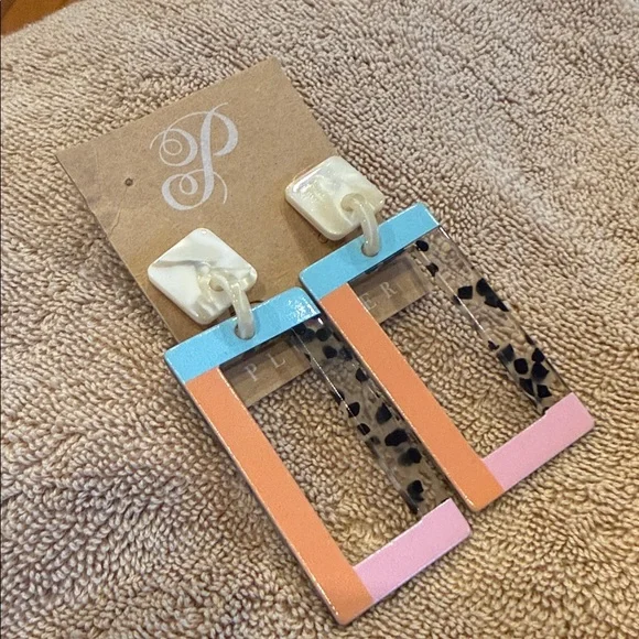 Colorful Geometric Earrings - Picture 2 of 3